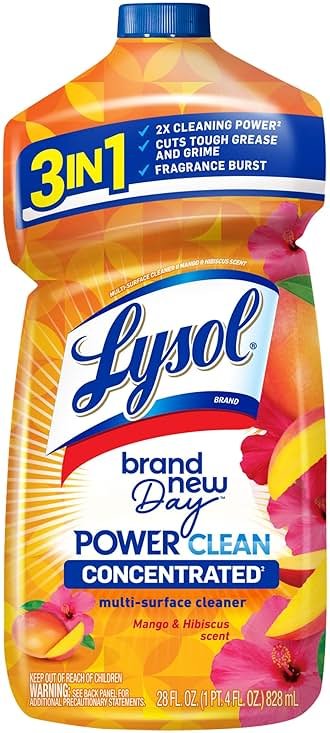 Lysol Power Clean Multi-Surface Cleaner, 2x Concentrated Pour, Mango & Hibiscus, 28 Fl Oz - Product Image