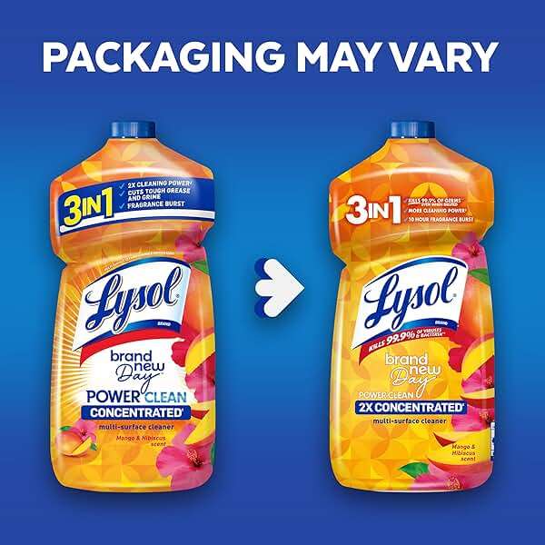 Lysol Power Clean Multi-Surface Cleaner, 2x Concentrated Pour, Mango & Hibiscus, 28 Fl Oz - Image 3