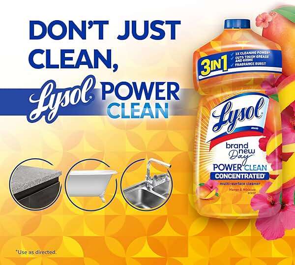 Lysol Power Clean Multi-Surface Cleaner, 2x Concentrated Pour, Mango & Hibiscus, 28 Fl Oz - Image 6