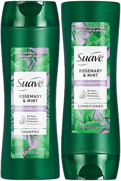 Suave Rosemary & Mint Shampoo and Conditioner, Invigorating – Frizz Control, Soft, Shiny Hair Products for Women & Men, 12.6 Oz Ea - Product Image