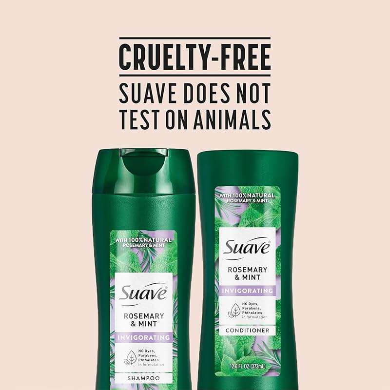 Suave Rosemary & Mint Shampoo and Conditioner, Invigorating – Frizz Control, Soft, Shiny Hair Products for Women & Men, 12.6 Oz Ea - Image 8