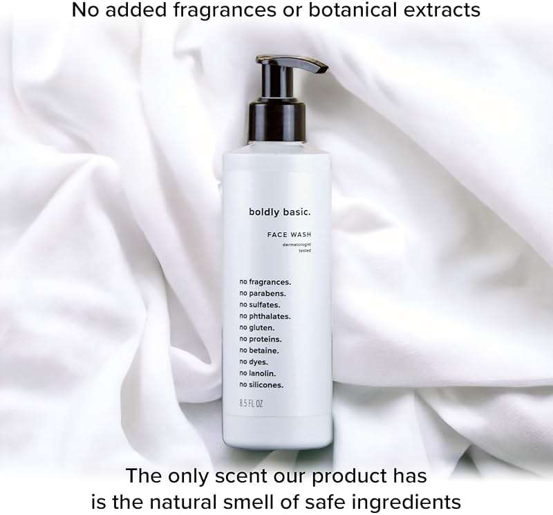 Boldly Basic Fragrance Free Face Wash - Gentle Facial Cleanser on Sensitive Skin - Unscented - Dermatologist Tested - No Sulfates, Parabens or Gluten - Non Comedogenic and Hypoallergenic - Image 6