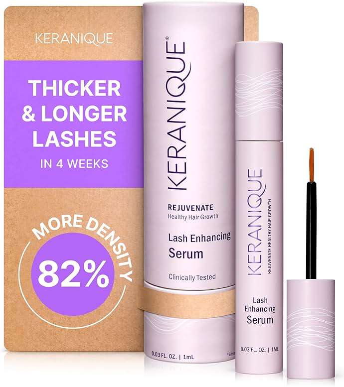 Keranique Lash Growth Serum - Eyelash Enhancer for Women with Thin & Brittle Lashes - Intense Boost for Long, Natural Eyelashes - Image 1
