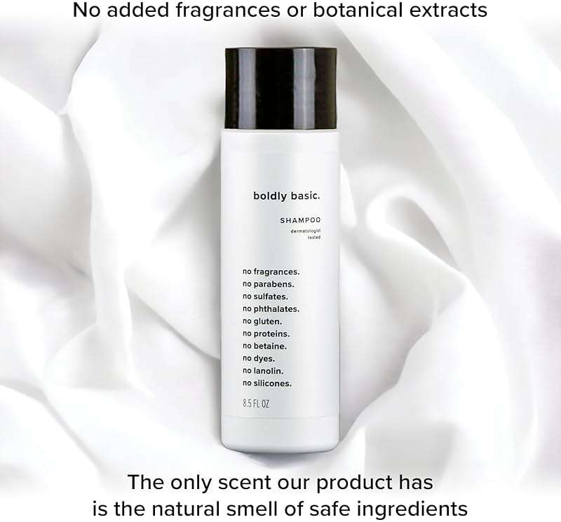Boldly Basic Fragrance Free Shampoo - Gentle on Sensitive Skin and Hair - Unscented - Dermatologist Tested - No Sulfates, Parabens or Gluten - Non Comedogenic and Hypoallergenic - Image 6