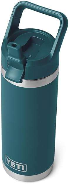 YETI Rambler 18 oz Bottle, Vacuum Insulated, Stainless Steel with Color Matching Straw Cap, Agave Teal - Image 1