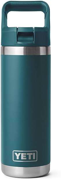 YETI Rambler 18 oz Bottle, Vacuum Insulated, Stainless Steel with Color Matching Straw Cap, Agave Teal - Image 3