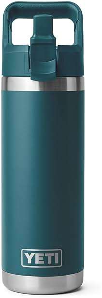 YETI Rambler 18 oz Bottle, Vacuum Insulated, Stainless Steel with Color Matching Straw Cap, Agave Teal - Image 8