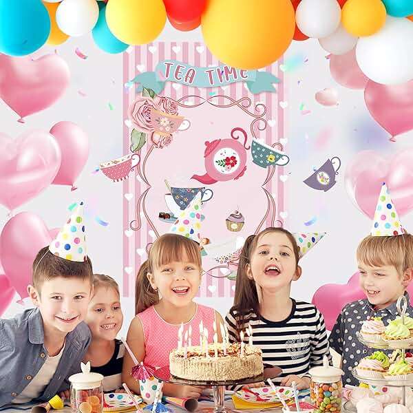Hxezoc Tea Party Games: Pin The Tea Cup With 24 Pcs Stickers, Large Games Poster for Girls' Birthday Party - Image 9