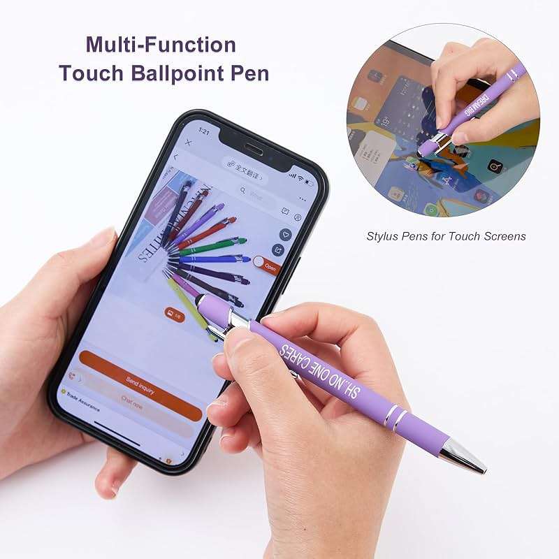 Actsun Funny Pens - 12 Pack Fine Point Smooth Writing Pens with Inspirational Tips, Black Ink, Touch Stylus Screens, Motivational Gift for Office & Desk Accessories - Image 3