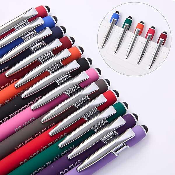 Actsun Funny Pens - 12 Pack Fine Point Smooth Writing Pens with Inspirational Tips, Black Ink, Touch Stylus Screens, Motivational Gift for Office & Desk Accessories - Image 5