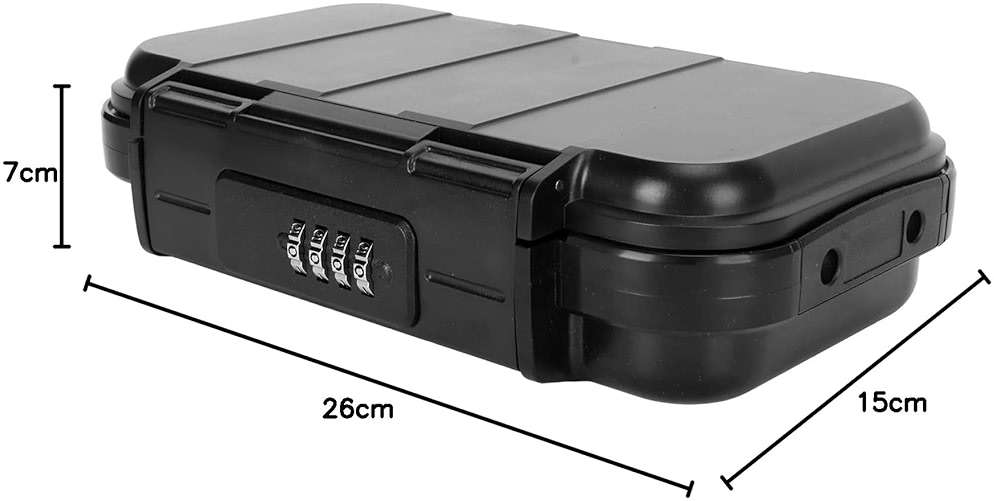 Portable Small Lock Box, Security Case LockBox with Code, Shockproof 4 Digit Password Lock with Detachable Steel Wire Rope for Beach Travel Hotels - Image 2