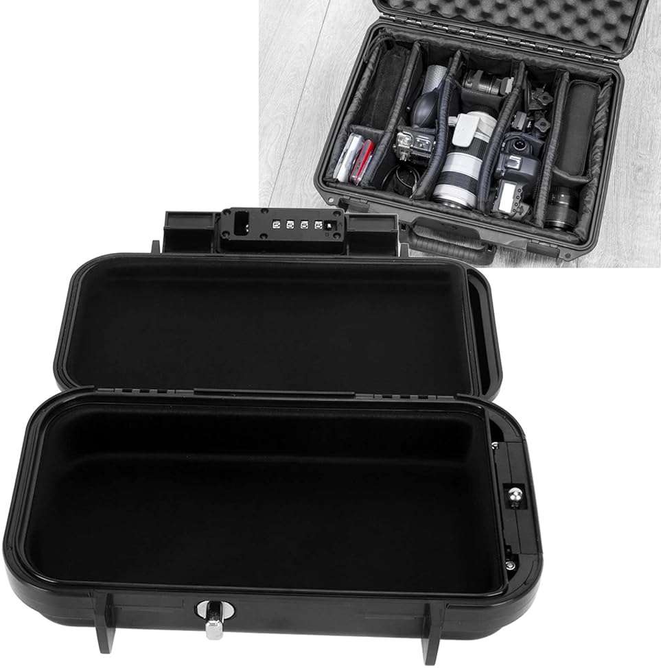 Portable Small Lock Box, Security Case LockBox with Code, Shockproof 4 Digit Password Lock with Detachable Steel Wire Rope for Beach Travel Hotels - Image 5
