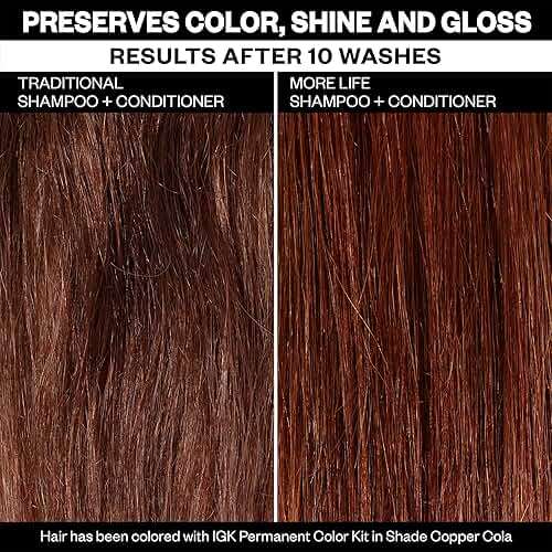 IGK MORE LIFE Color Extending Conditioner | Extends Color While Boosting Gloss and Softness | Helps Protect Color-Treated Hair from Fade - Image 4