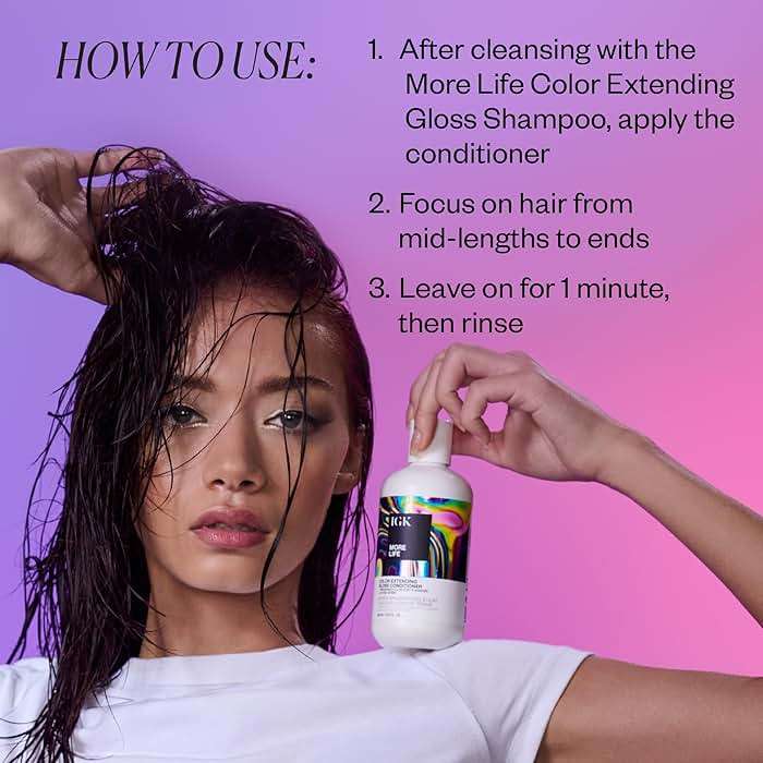 IGK MORE LIFE Color Extending Conditioner | Extends Color While Boosting Gloss and Softness | Helps Protect Color-Treated Hair from Fade - Image 5