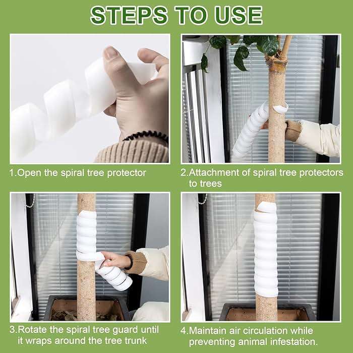 Aukney 20 Pcs Tree Trunk Protector-2 Size Plastic Spiral Tree Guard Tree Trunk Protector Wrap Tree Bark Protector Tube Tree Wraps to Protect Bark Tree Saplings from Rodents Rabbit Mowers (White) - Image 3