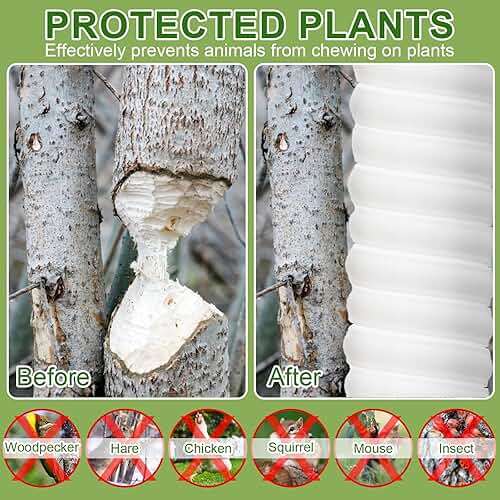 Aukney 20 Pcs Tree Trunk Protector-2 Size Plastic Spiral Tree Guard Tree Trunk Protector Wrap Tree Bark Protector Tube Tree Wraps to Protect Bark Tree Saplings from Rodents Rabbit Mowers (White) - Image 5