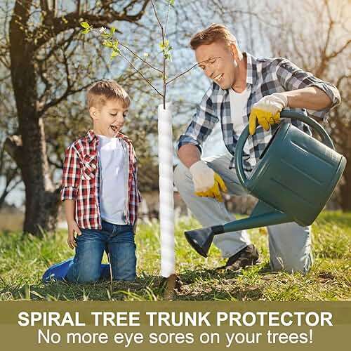 Aukney 20 Pcs Tree Trunk Protector-2 Size Plastic Spiral Tree Guard Tree Trunk Protector Wrap Tree Bark Protector Tube Tree Wraps to Protect Bark Tree Saplings from Rodents Rabbit Mowers (White) - Image 6