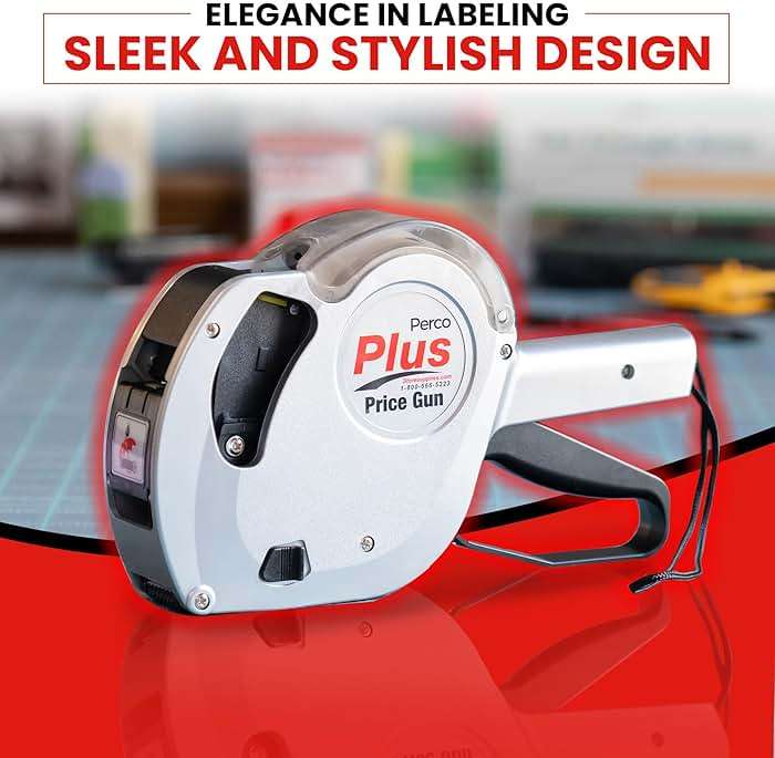 Perco Plus 1-Line Price Marking Gun with Labels Kit - Compares to Monarch 1131-01 Band Includes 1-Line 8-Character Band Price Labeler Gun, 9,000 Blank White Labels, a Label Scraper, and an Extra Inker - Image 5