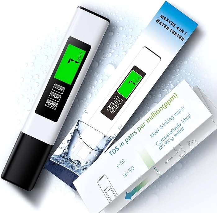 2025 All-New 4 in 1 Tds Meter Digital Water Tester - Accurate and Reliable TDS EC & Temp(°C,°F) Meter - 0-9999ppm - Professional Testing for Drinking Water, RO/DI System, Aquariums etc - Product Image