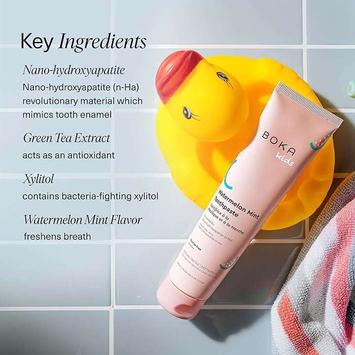 Boka Fluoride Free Toothpaste Nano Hydroxyapatite Toothpaste - Watermelon Mint Flavor, 4 oz 3Pk - Image 5