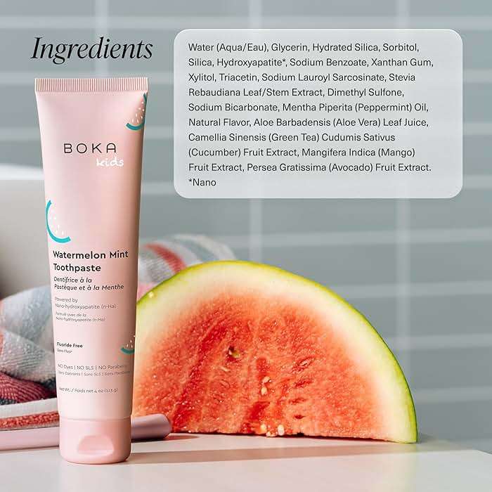 Boka Fluoride Free Toothpaste Nano Hydroxyapatite Toothpaste - Watermelon Mint Flavor, 4 oz 3Pk - Image 6