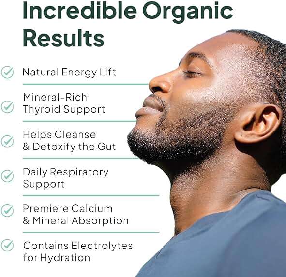 Organics Ocean Wild Sea Moss Capsules - 100% Organic Irish Sea Moss with Organic Chlorella, Bladderwrack and Vitamin D for Energy, Lung Health and Thyroid Support for Women and Men - 60 Capsules - Image 4