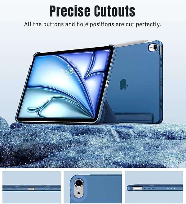 TiMOVO for iPad Air 11 Inch Case (M4 2026/M3 2025/M2 2024), iPad Air 5th Generation 2022/4th Gen 2020 10.9 Inch, Slim Hard Translucent Back Cover, Support Auto Wake/Sleep, Abyss Blue - Image 6