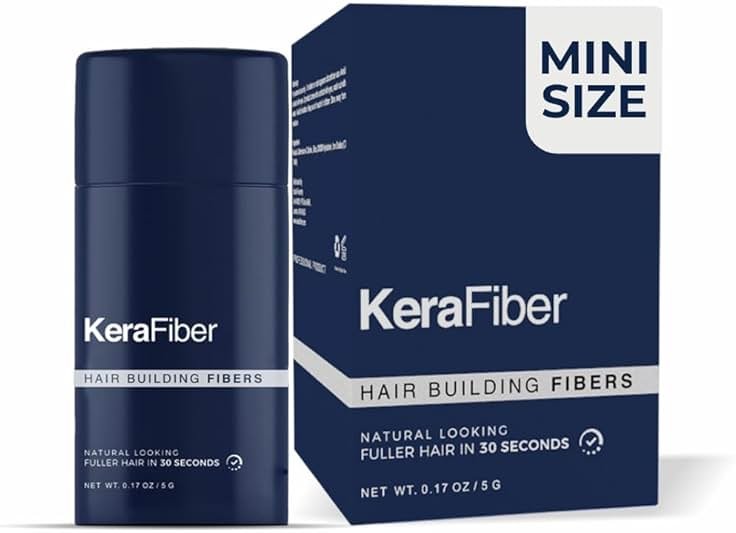 KeraFiber Professional Hair Building Fibres - Natural Keratin Hair thickener Fibres, Hair Powder for Men and Women, Full Head of Hair in 30 Seconds-Hair Fibres Dark Brown (5g/0.17oz) - Travel Pack - Product Image