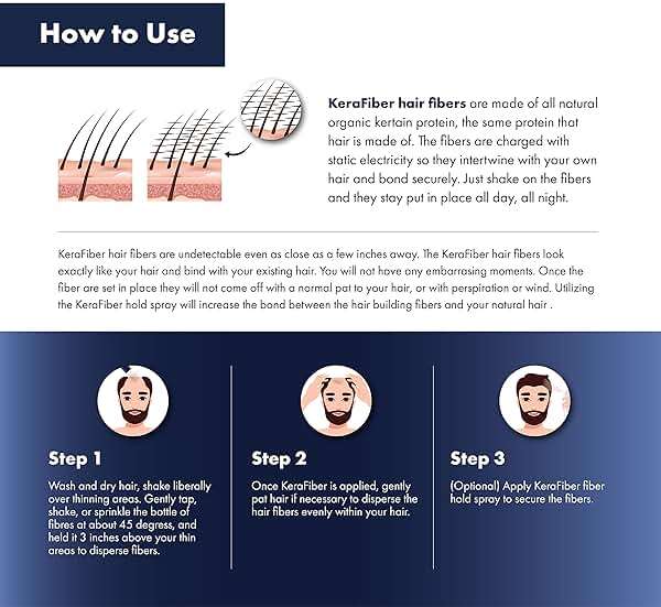 KeraFiber Professional Hair Building Fibres - Natural Keratin Hair thickener Fibres, Hair Powder for Men and Women, Full Head of Hair in 30 Seconds-Hair Fibres Dark Brown (5g/0.17oz) - Travel Pack - Image 4