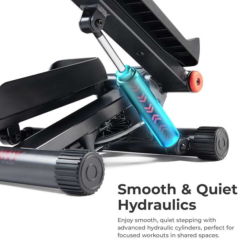 Sunny Health & Fitness Mini Steppers for Exercise at Home, Stair Step Workout Machine with Resistance Bands, Full Body Cardio Equipment, Optional Free SunnyFit App Connection Smart Stepper - Image 3