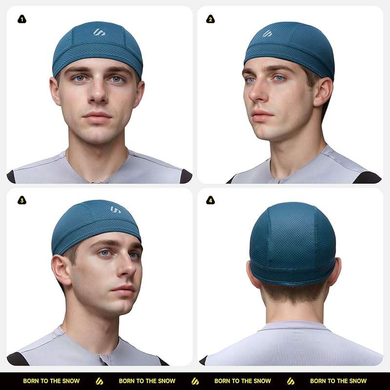 3 Pieces Skull Cap Helmet Liner, Cooling Hat Welding Cycling Beanies Head wrap for Men Women Hard Hat Durags - Image 3
