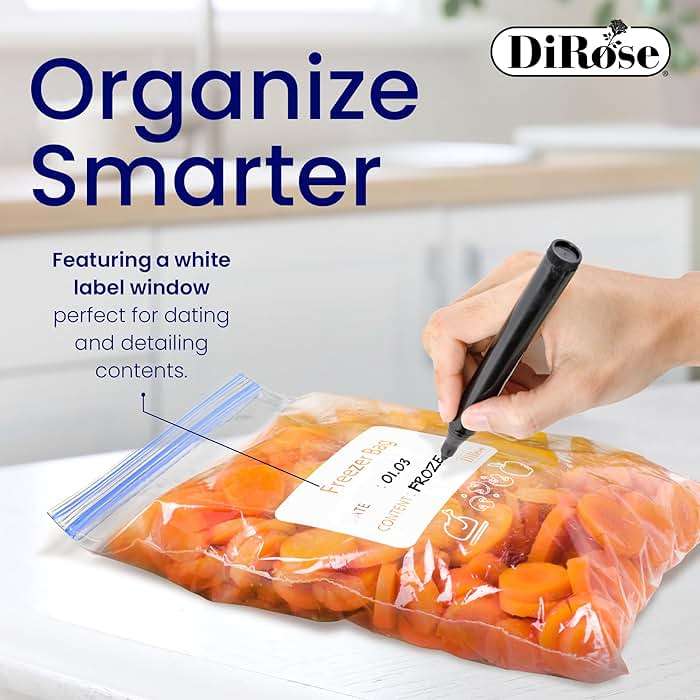 DiRose Reclosable Freezer Bags - 1 Gallon Size (200 Pack) | Double Zipper, Airtight Seal, BPA-Free, Premium Thick Heavy-Duty Bags for Safe and Secure Food Storage - Image 5