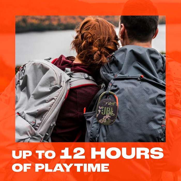 JBL Clip 5 - Ultra-Portable, Waterproof & Dustproof Bluetooth Speaker, Big JBL Pro Sound with Punchy bass, Integrated Carabiner, Up to 12 Hours of Play, Made in Part with Recycled Materials (Black) - Image 4