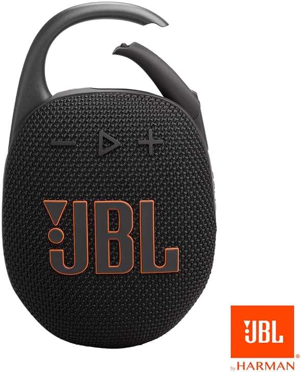 JBL Clip 5 - Ultra-Portable, Waterproof & Dustproof Bluetooth Speaker, Big JBL Pro Sound with Punchy bass, Integrated Carabiner, Up to 12 Hours of Play, Made in Part with Recycled Materials (Black) - Image 7