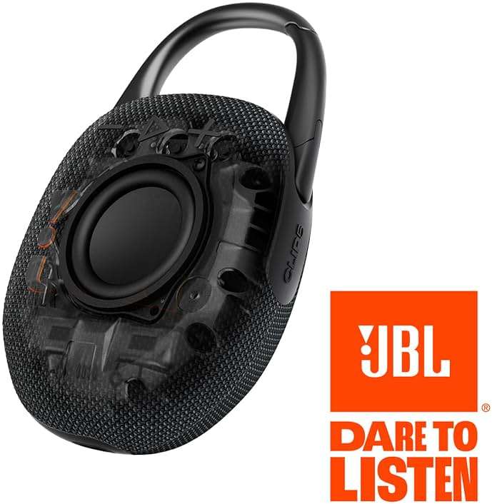 JBL Clip 5 - Ultra-Portable, Waterproof & Dustproof Bluetooth Speaker, Big JBL Pro Sound with Punchy bass, Integrated Carabiner, Up to 12 Hours of Play, Made in Part with Recycled Materials (Black) - Image 8