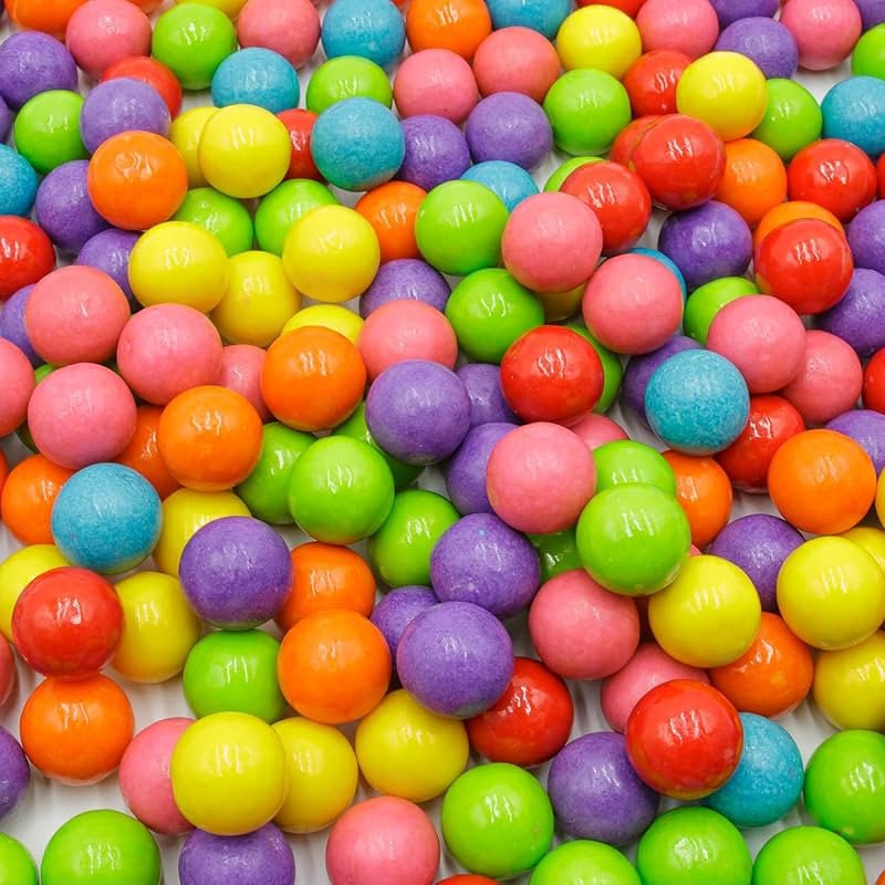 GUMBALLS for Machine Refill 2 lb – Bulk Bag of LARGE Gum Balls, 1 Inch, Assorted Fruit Flavored Bubble Gum - Product Image