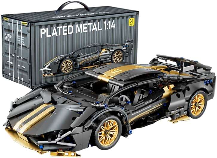 Chodia Sport Race Car Building Block Sets for Adults,Black Technical Racing Supercar Toys Kits Collectible 1:14 MOC Model Construction Birthday Gifts for Boys Men Teens Age 8+, 8-12 12-16,14+ - Image 1