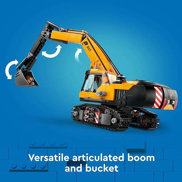 LEGO City Yellow Construction Excavator Toy Digger for Boys and Girls Ages 8 and Up, 3 Construction Worker Minifigures Included for Fun Pretend Play, Birthday for Kids, 60420 - Image 4