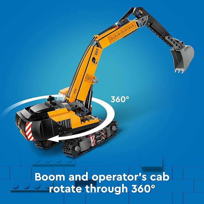 LEGO City Yellow Construction Excavator Toy Digger for Boys and Girls Ages 8 and Up, 3 Construction Worker Minifigures Included for Fun Pretend Play, Birthday for Kids, 60420 - Image 5
