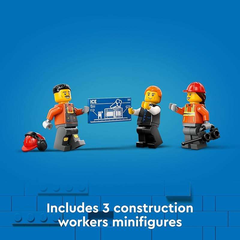 LEGO City Yellow Construction Excavator Toy Digger for Boys and Girls Ages 8 and Up, 3 Construction Worker Minifigures Included for Fun Pretend Play, Birthday for Kids, 60420 - Image 6