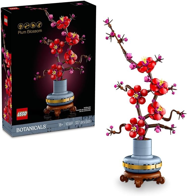 LEGO Botanicals Plum Blossom Building Sets for Adults - Artificial Flower for Dinner Table Centerpiece, Living Room Home Decor, Ages 18+ - DIY Craft Kits - Gift for Birthdays - 10369 - Product Image