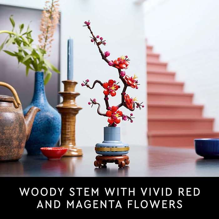 LEGO Botanicals Plum Blossom Building Sets for Adults - Artificial Flower for Dinner Table Centerpiece, Living Room Home Decor, Ages 18+ - DIY Craft Kits - Gift for Birthdays - 10369 - Image 2