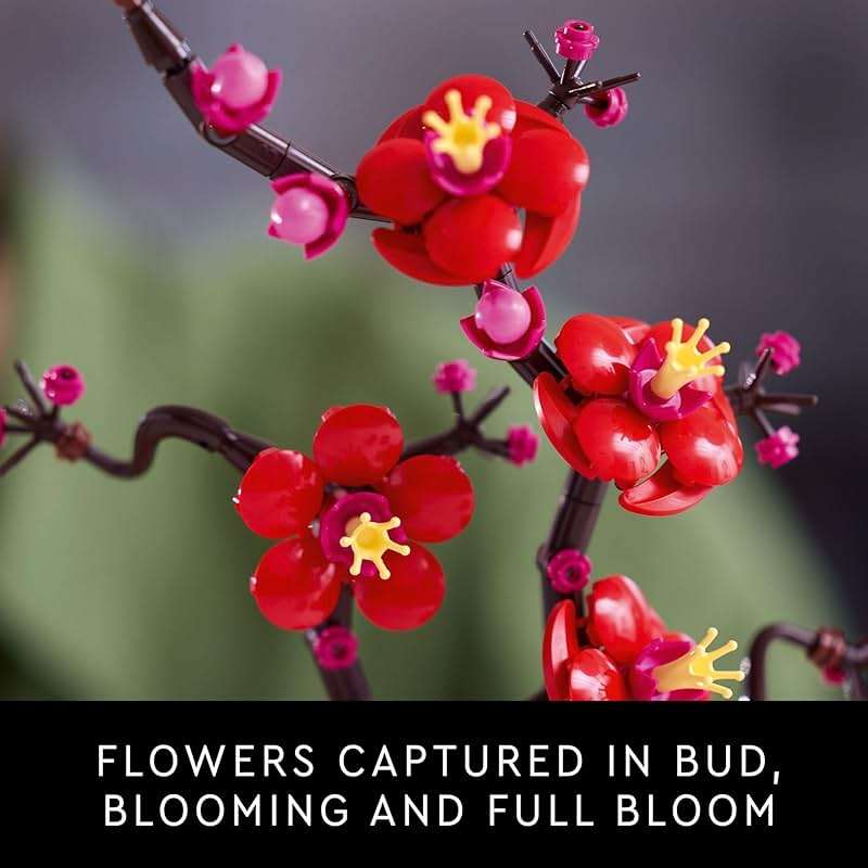 LEGO Botanicals Plum Blossom Building Sets for Adults - Artificial Flower for Dinner Table Centerpiece, Living Room Home Decor, Ages 18+ - DIY Craft Kits - Gift for Birthdays - 10369 - Image 4