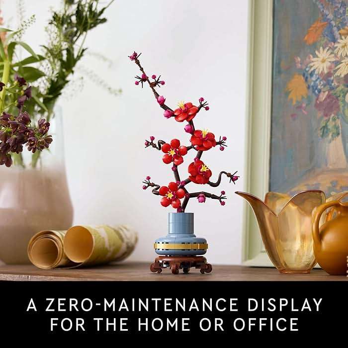 LEGO Botanicals Plum Blossom Building Sets for Adults - Artificial Flower for Dinner Table Centerpiece, Living Room Home Decor, Ages 18+ - DIY Craft Kits - Gift for Birthdays - 10369 - Image 6