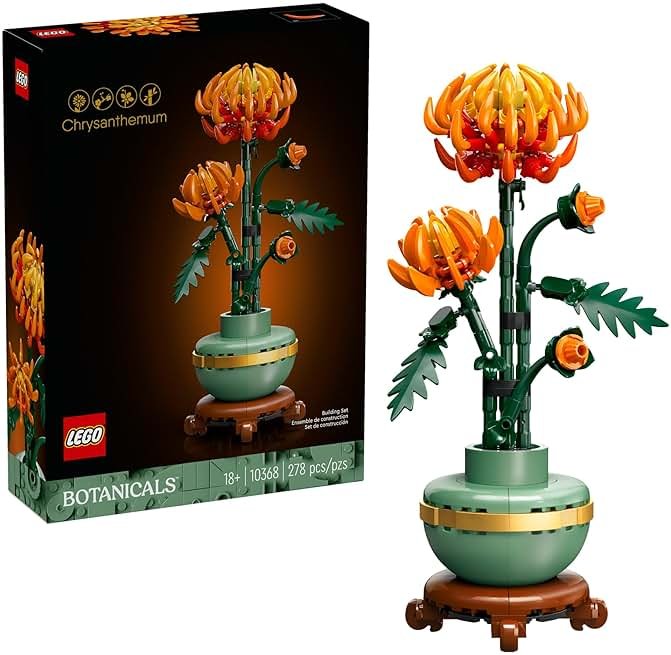 LEGO Botanicals Chrysanthemum Building Set for Adults Ages 18+ - Artificial Flower for Dinner Table Centerpieces & Decoration - Gift for Birthdays - 10368 - Product Image