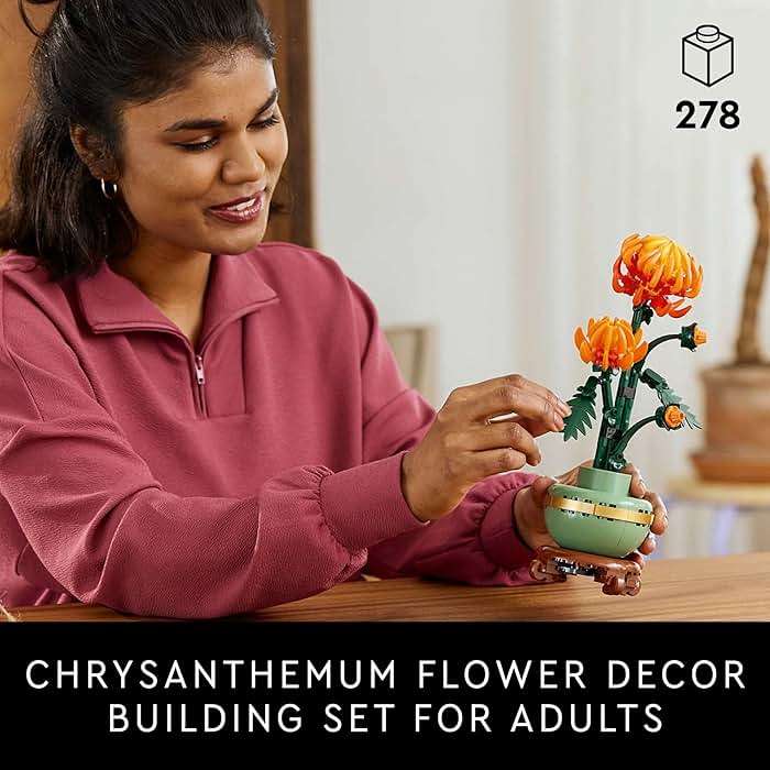 LEGO Botanicals Chrysanthemum Building Set for Adults Ages 18+ - Artificial Flower for Dinner Table Centerpieces & Decoration - Gift for Birthdays - 10368 - Image 2