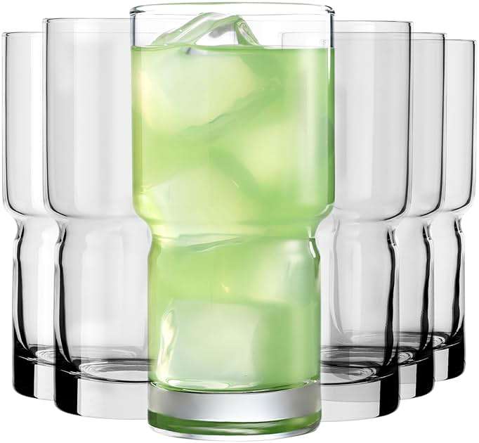 Libbey Newton Tumbler Drinking Glasses, Stackable, Tall Drinking Glasses Set of 6, 16 oz Glasses Drinking Set for Holidays, Birthdays, and More - Image 1