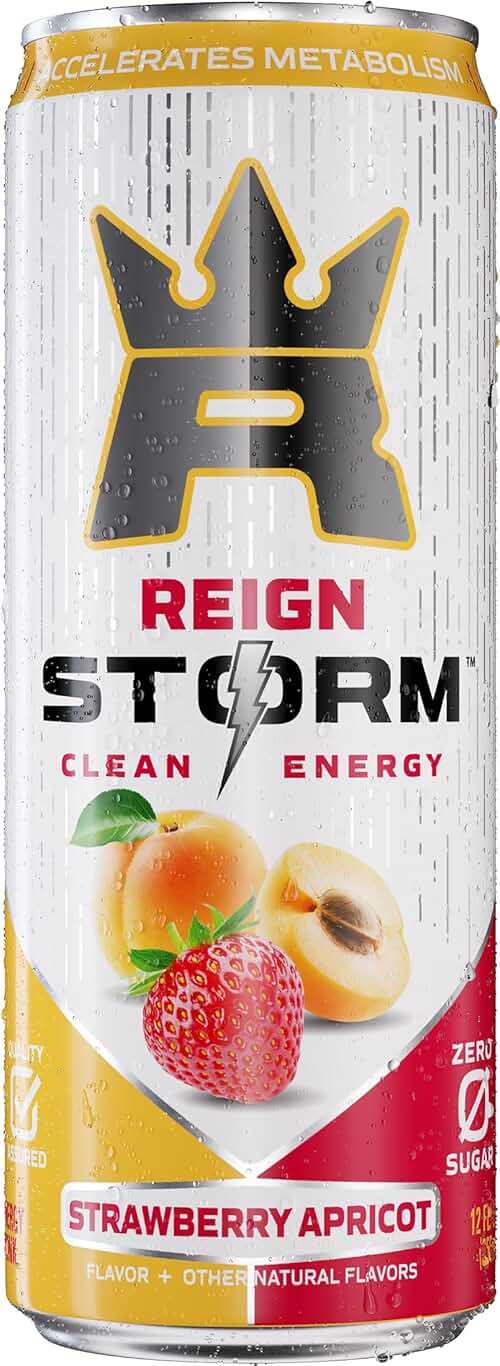REIGN Storm, Strawberry Apricot, Fitness & Wellness Energy Drink, 12 Fl Oz | Pack of 12 - Image 4