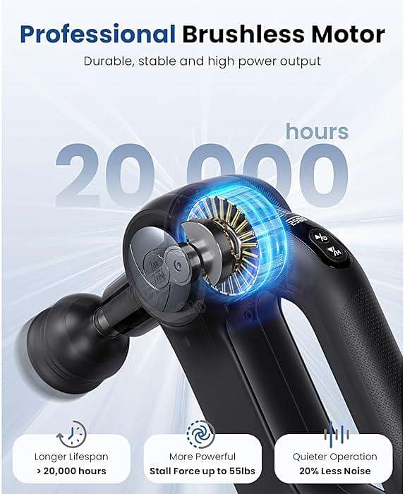 BOB AND BRAD D5 Pro Massage Gun with 13mm Amplitude, FSA-HSA Eligible, Professional Deep Tissue Percussion Massage Gun, Ergonomic D-Handle for Effortless Muscle Pain Relief, Fathers Day Dad Gifts - Image 3