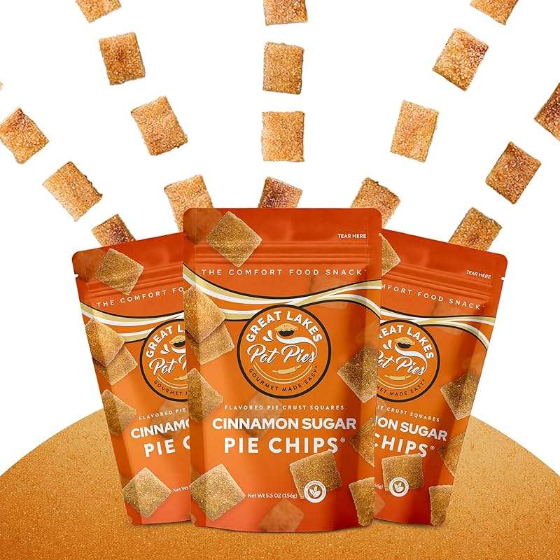 Great Lakes Pot Pies - Cinnamon Sugar Pie Chips - Crunchy Cookie Crisp - Buttery Cinnamon Snacks for Adults & Kids - Cinnamon Crackers - 4 Pack - Image 5